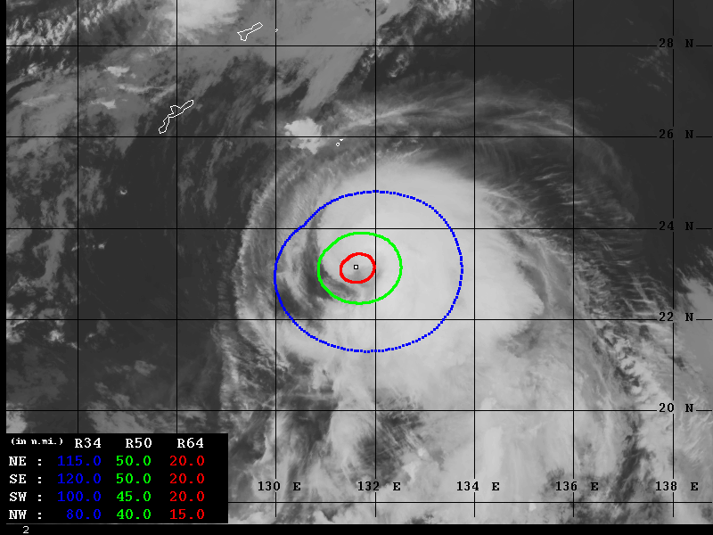 2023年 台風3号 リアルタイム衛星画像