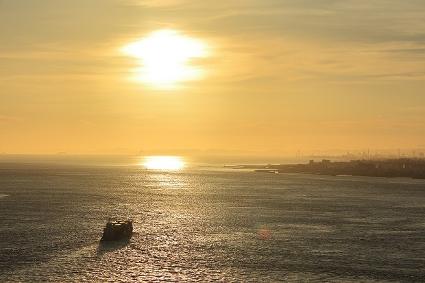 明石海峡　夕日